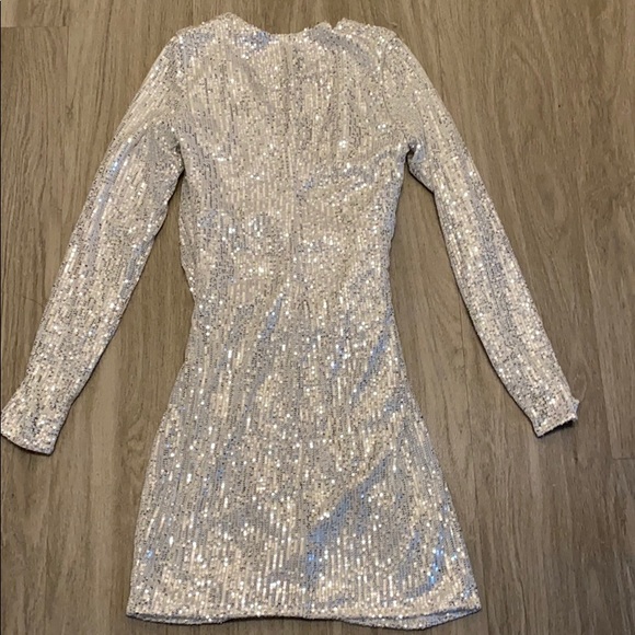 Silver Sequin Mini Dress - Picture 5 of 5